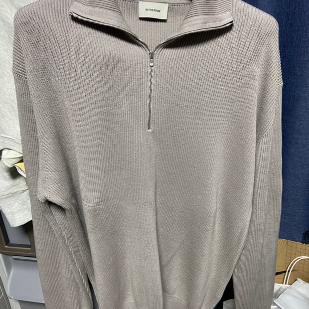인더로우 코튼실크 하프집업 그레이 3size
