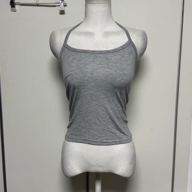 속기모 스트랩 홀터넥 티 