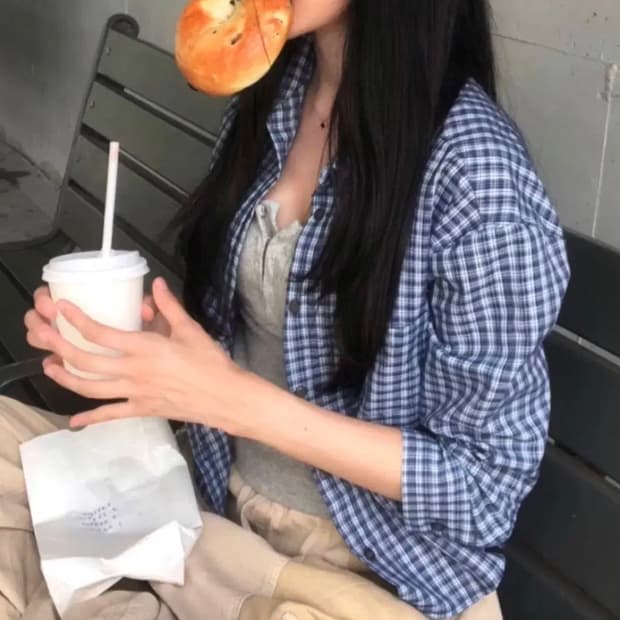 에이블리 지그재그 숍소르베 체크남방 셔츠 판매