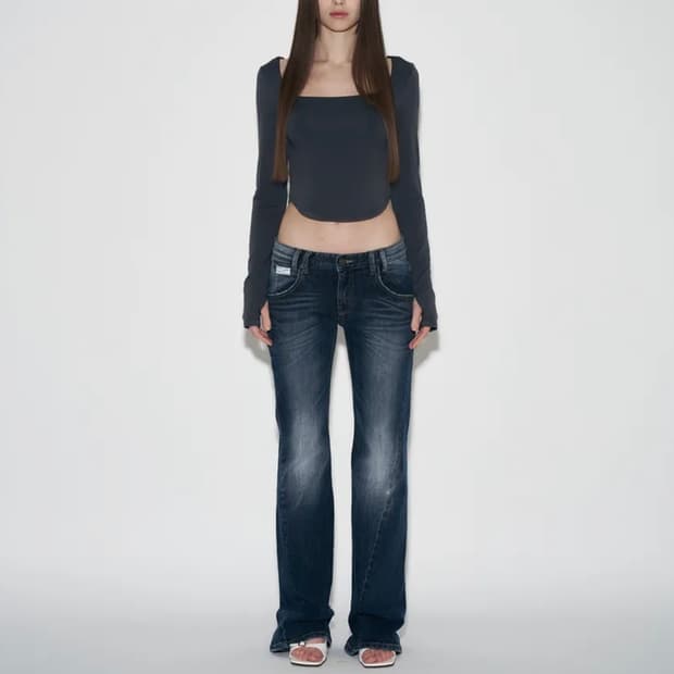플리즈노팔로우 25Vintage Washing BootsCut Denim