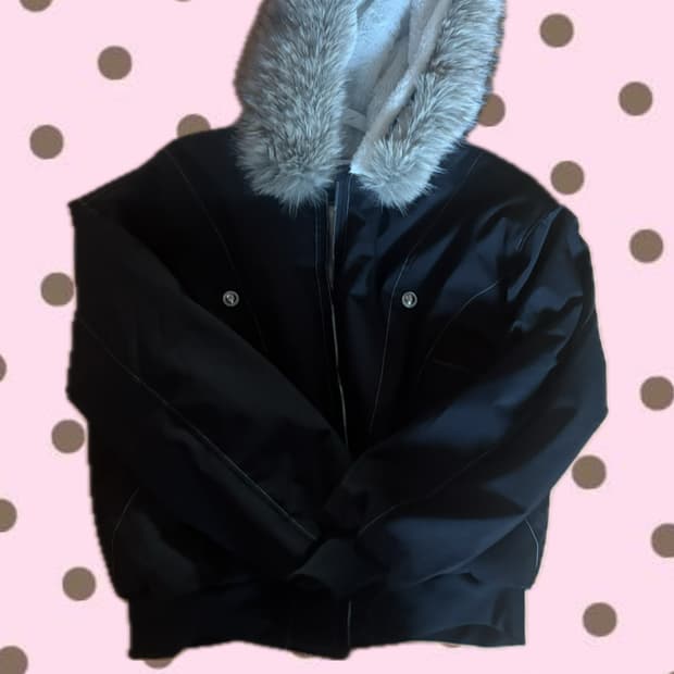 퍼 패딩 자켓 블랙