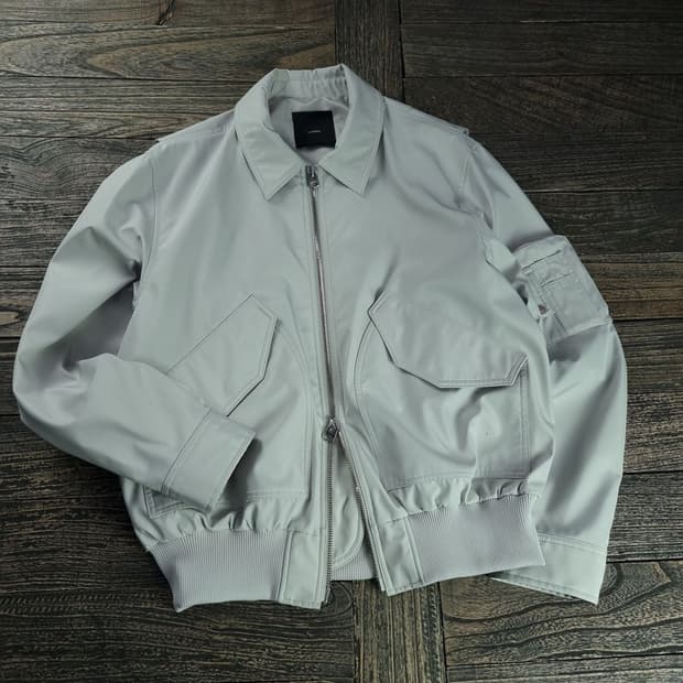 [일꼬르소] 미니멀 MA-1 봄버 자켓 라이트그레이 M18648