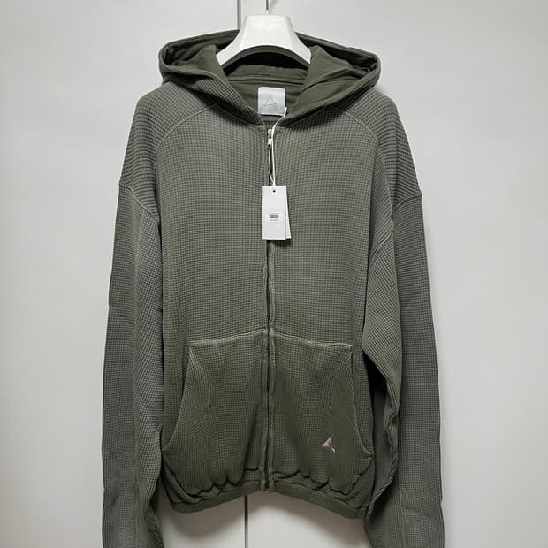 [S,M,L,XL]로아 하이킹 Faded Waffle 후드집업/카키