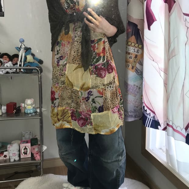 모리 플라워 패치워크 원피스