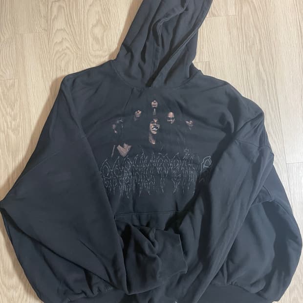 언더마이카 가슈테인 6 식스 피플 그래픽 2 레이어드 후드 브리스톨 블랙