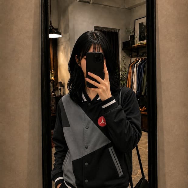 조던 바시티 자켓 블랙 L