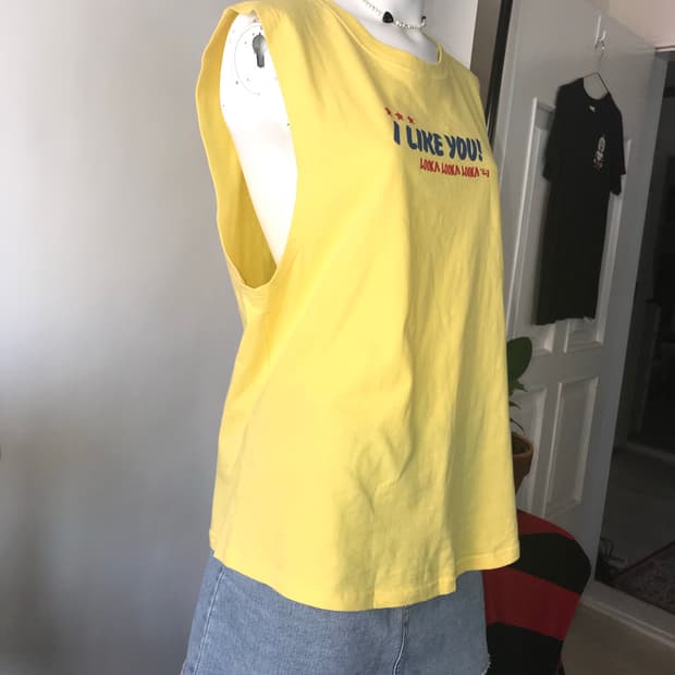 I LIKE YOU ! Printing Sleeveless Top