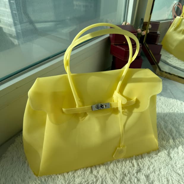 (바로배송) 키키 젤리 버킨백 옐로우 새상품💛