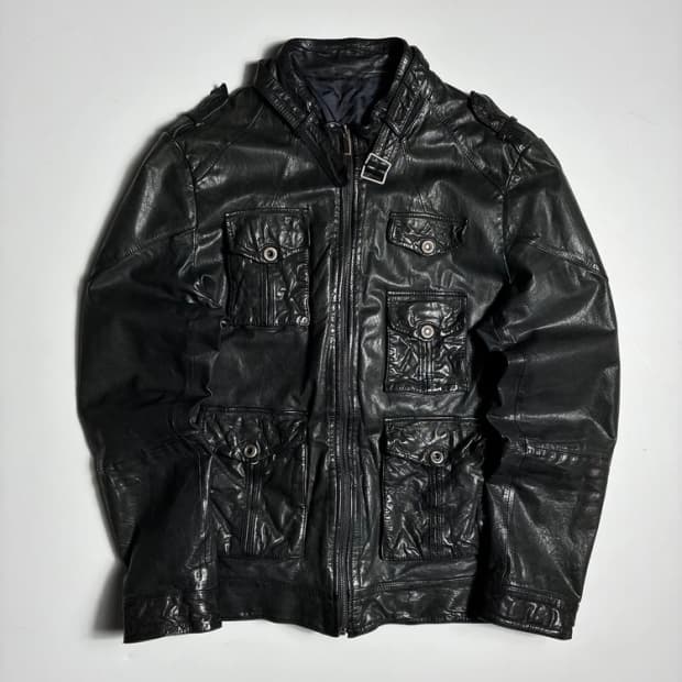 킨록 10SS 멀티포켓 송아지 가죽 자켓 R1857