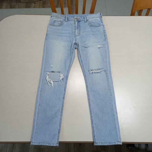 28-29 SOLID HOMME 데미지워싱 스판 슬림일자진 28-934