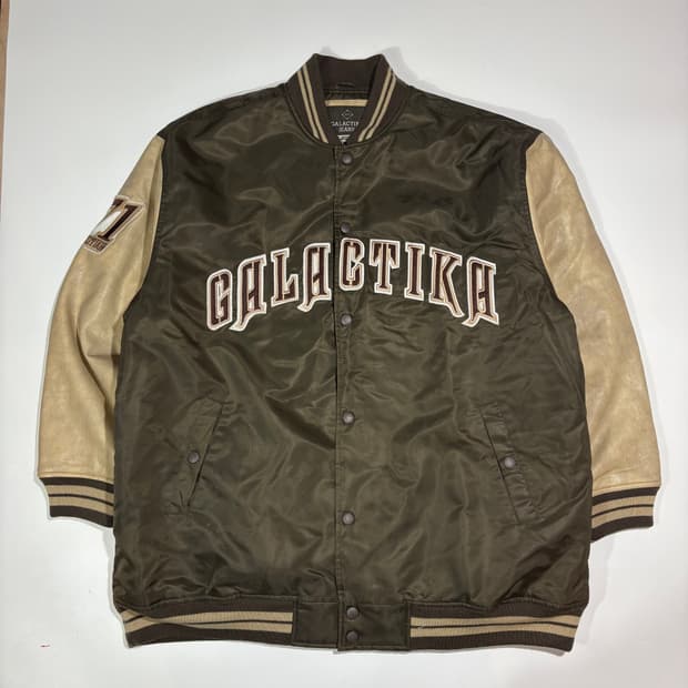 Galactica Jeans 레터링 바시티 자켓