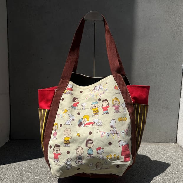 피너츠 스누피(Peanuts) 올스타 캐릭터 캔버스 벌룬 토트백