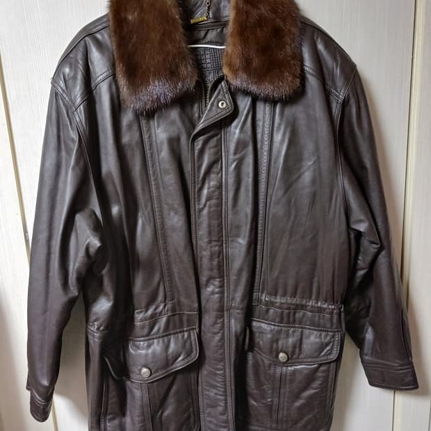 빈티지 벤츄라 밍크칼라 가죽자켓(105사이즈) 