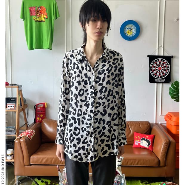 Jpn Vintage Milk Leopard Pattern Shirt