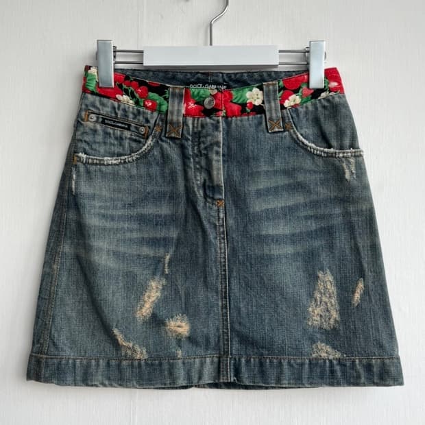 Dolce & Gabbana  스트로베리 데님 스커트