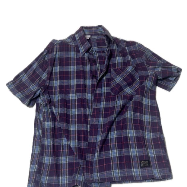 보라 빈티지 체크셔츠 S