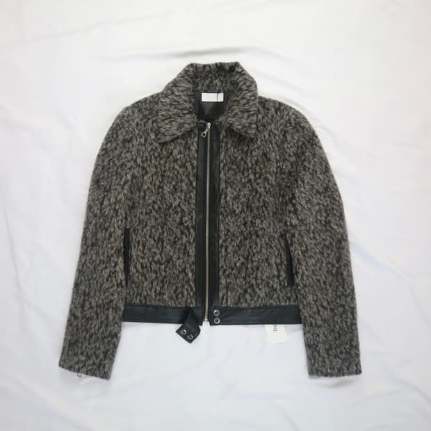 John Elliott tweed faux fur jacket FW18