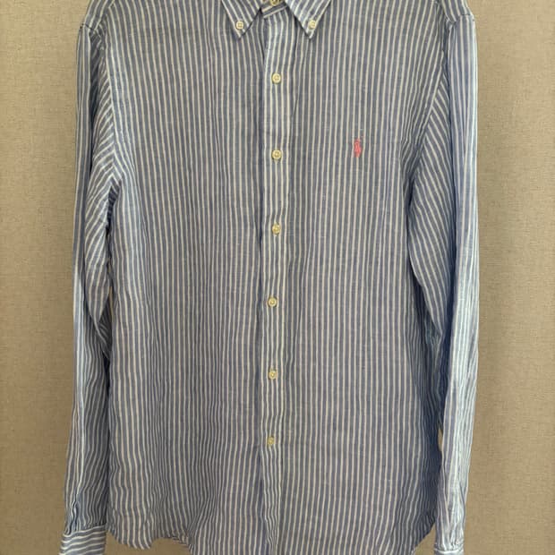 폴로 랄프로렌 린넨 스트라이프 긴팔 셔츠 M