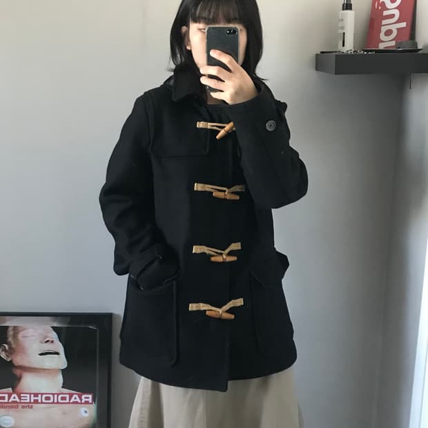 타미힐피거 일본라인 여성 떡볶이 울 후드 코트