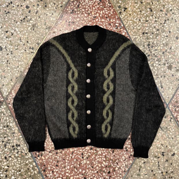 60s 블랙 모헤어 가디건 (XL)