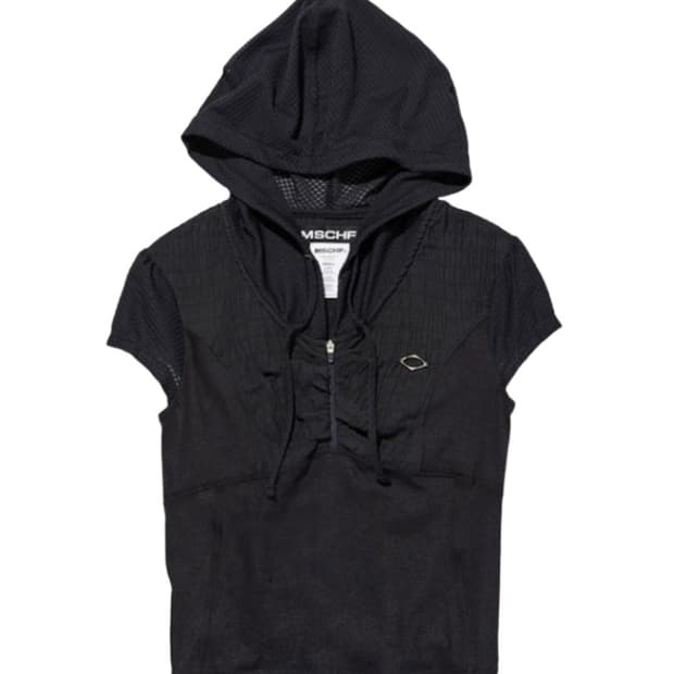 미스치프 후드 트랙 집업 블랙 멀티