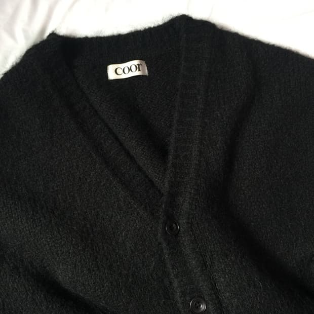쿠어 coor 헤어리 소프트 알파카 가디건 L
