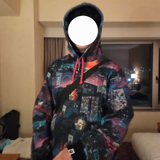 (희귀상품) 베이프 네온 도쿄 풀오버 후디 2XL