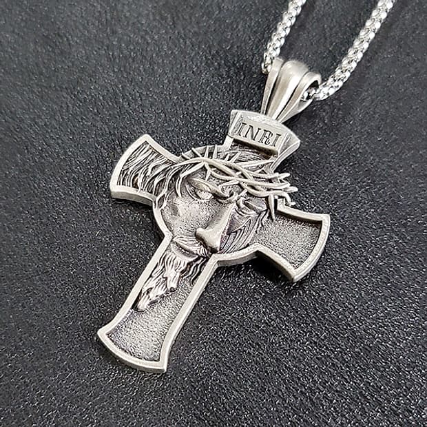 메시아 주석 천주교 기독교 펜던트 클래식 예수 남자 목걸이
