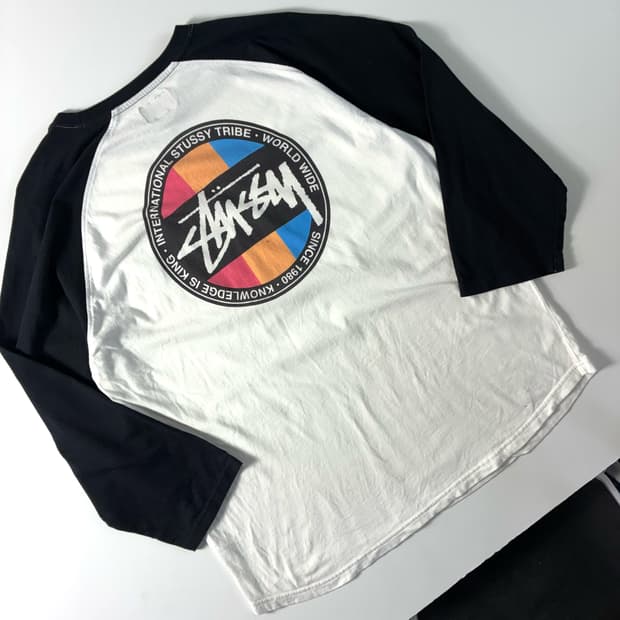 Stussy  스투시 90,s 7부 월드와이드 나그랑 롱슬리브 티셔츠  