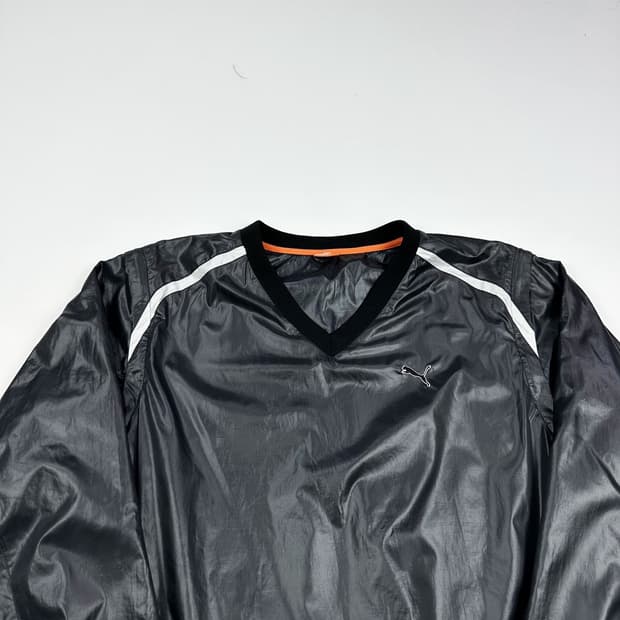 푸마 시그니처 로고 블랙 바람막이 웜업 (L)