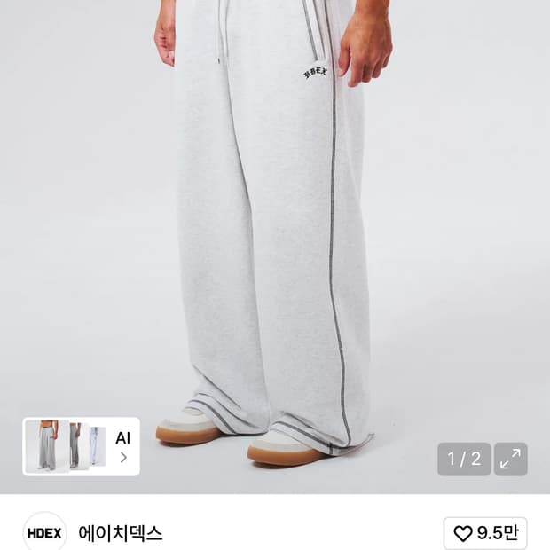 HDEX 와이드 팬츠 2XL 실착1회 사용감 x