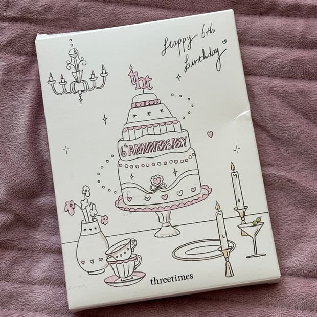 쓰리타임즈 6주년 하트 손거울