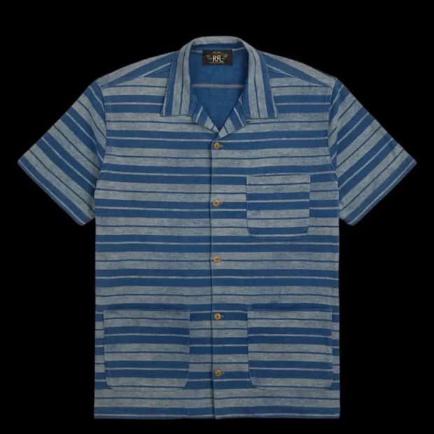 Rrl 인디고 스트라이프 셔츠 L