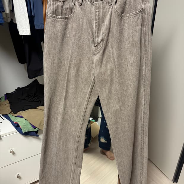 오라리 하드 트위스트 페이디드 브라운 데님 5P 팬츠 모카 브라운22ss