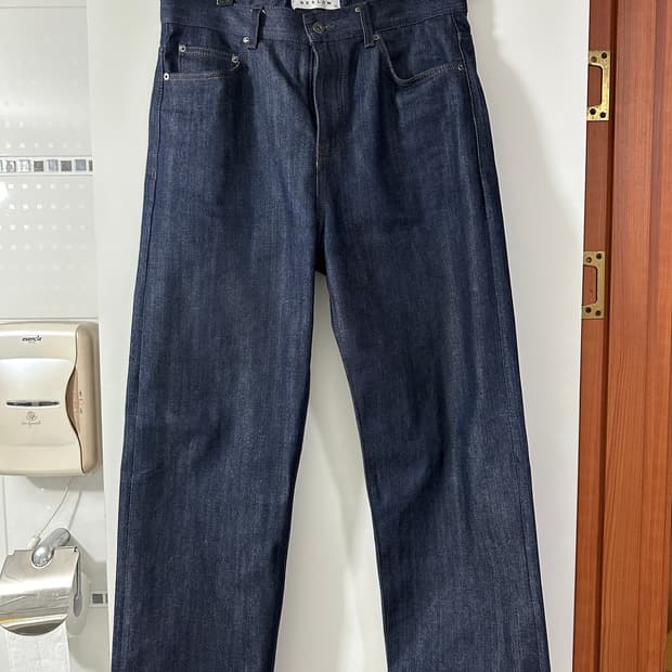 비슬로우 와이드 셀비지 데님 32