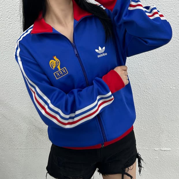 아디다스 프랑스 레드배색 블루 피파 트랙탑 95