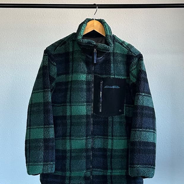 [M]에디바우어 타탄 체크 플리스 후리스 자켓