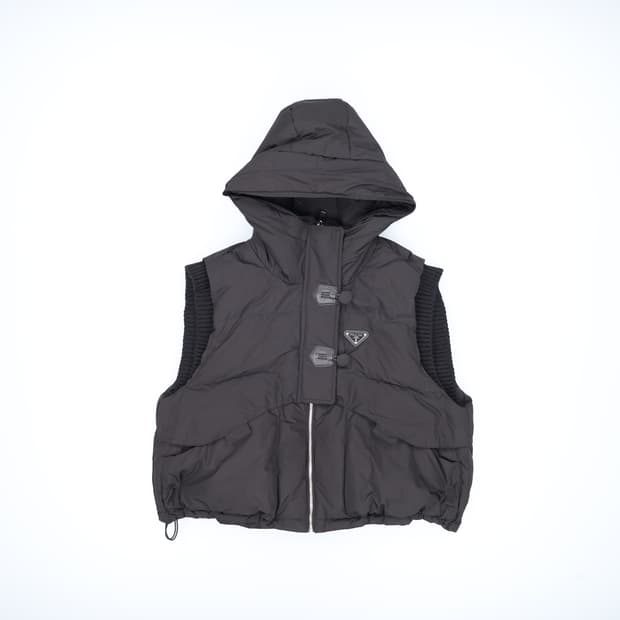 55정도 빈티지 삼각패치 여성 패딩조끼 0330H1