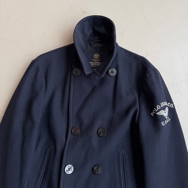 폴로 진스 랄프로렌 울 피코트