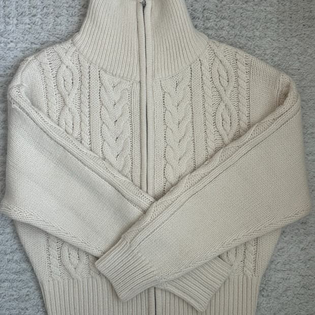 꽈배기 니트 집업