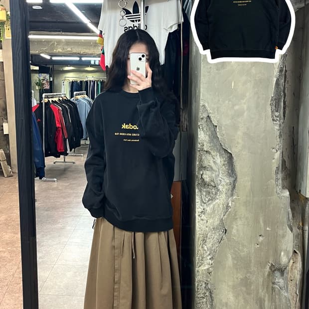 코닥 맨투맨 블랙 L #csz2588