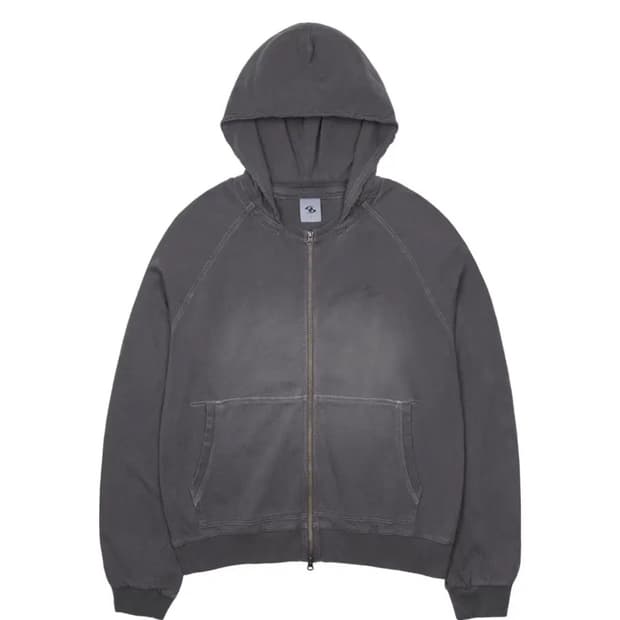 산산기어 워시드 후드 집업 차콜 3