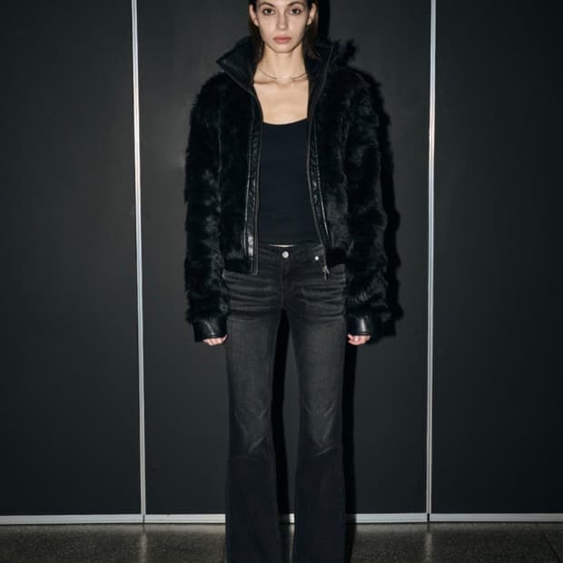 보헤미안서울 하이넥 투웨이 퍼 자켓 블랙