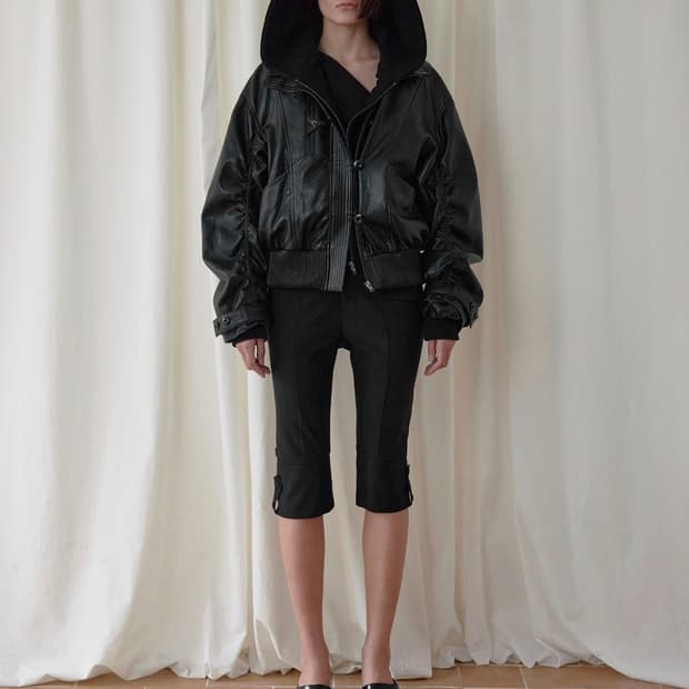 보헴서 BOHEMSEO HOOD DETACHABLE LEATHER ZIP