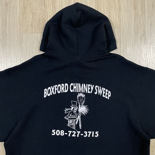 110) 00's 러셀 빅프린팅 V스티치 후드티