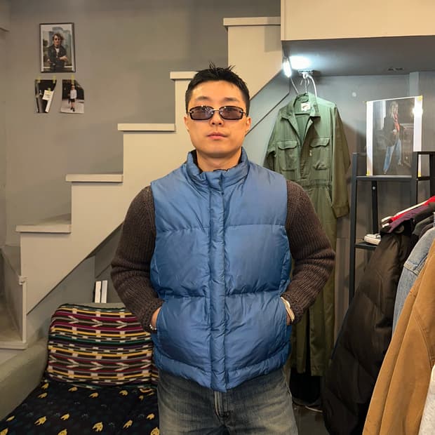 90‘s Gap blue/lining fleece padded vest