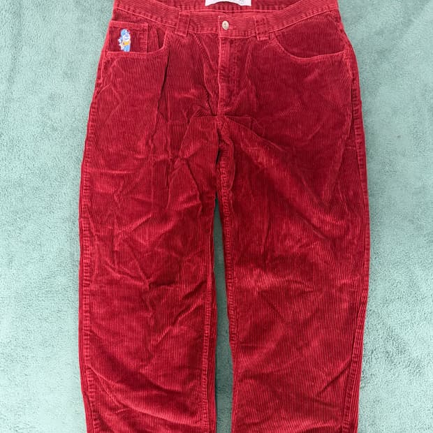 Polar Skate Co. 코듀로이 바지 와인 폴라 93데님