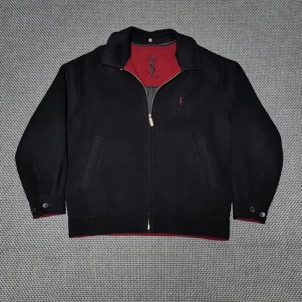 입생로랑 레드안감 내피 탈부착 모직 블루종 자켓 (95-100)