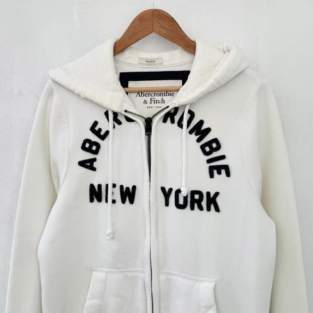 아베크롬비 화이트 후드집업
