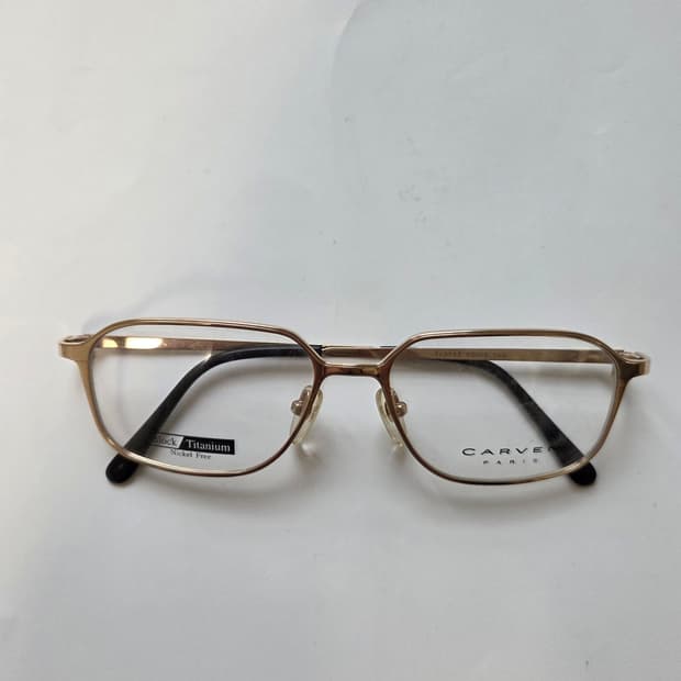 [CARVEN] Titanium Gold Square Glasses